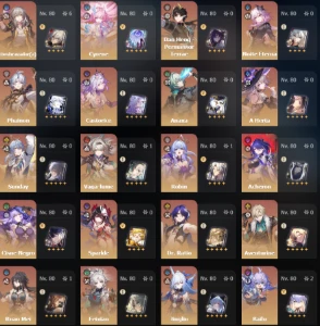 HSR LV70 Cyrene, Castorice, Firefly, Sunday e + (ZZZ e HI3) - Honkai: Star Rail