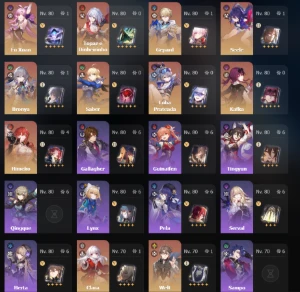 HSR LV70 Cyrene, Castorice, Firefly, Sunday e + (ZZZ e HI3) - Honkai: Star Rail