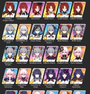 HSR LV70 Cyrene, Castorice, Firefly, Sunday e + (ZZZ e HI3) - Honkai: Star Rail