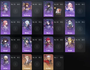 HSR LV70 Cyrene, Castorice, Firefly, Sunday e + (ZZZ e HI3) - Honkai: Star Rail