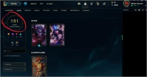 Conta do lol 181 skins elo atual platina 1 na md10. - League of Legends