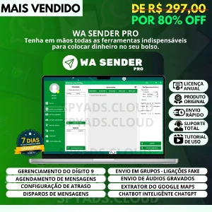 Wa Sender PRO - O melhor e mais completo do mercado! - Softwares e Licenças