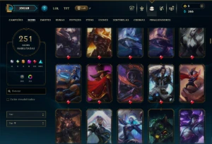 Unranked com TODOS os Champs e 251 Skins +7 Prestigios - League of Legends LOL