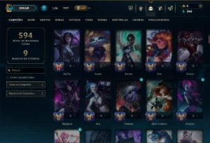 Unranked com TODOS os Champs e 251 Skins +7 Prestigios - League of Legends LOL