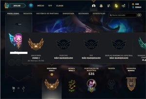 Conta ouro 1 com TODOS os champs e 173 Skins + 7 Vitoriosas - League of Legends LOL