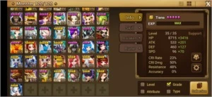 #356 Nyx Tiana Zaiross Gany Bastet - Summoners War