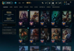 Platina 3 com TODOS os Champs e 322 Skins ( JG / TOP / ADC ) - League of Legends LOL
