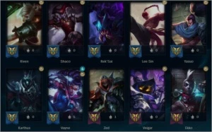 conta platina 1 todos campeões - League of Legends LOL
