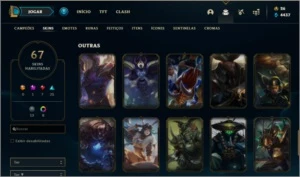 Conta platina 4 com 67 skins e 87 champs - League of Legends LOL