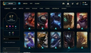 Conta platina 4 com 67 skins e 87 champs - League of Legends LOL