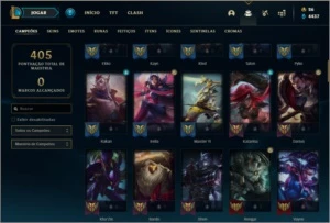 Conta platina 4 com 67 skins e 87 champs - League of Legends LOL