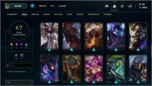 Conta platina 4 com 67 skins e 87 champs - League of Legends LOL