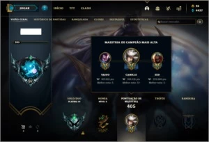 Conta platina 4 com 67 skins e 87 champs - League of Legends LOL