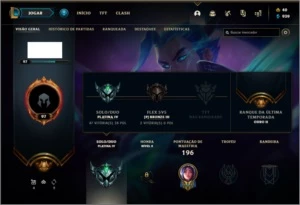 Conta platina 4 com 33 skins e 67 champs - League of Legends LOL