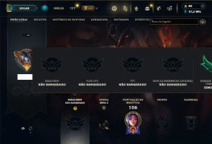 Unranked com TODOS os champs e 36 Skins + 2 Prestigios - League of Legends LOL