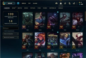Conta bronze 3 com 54 Champs e 32 Skins - League of Legends LOL