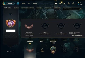 Conta bronze 3 com 54 Champs e 32 Skins - League of Legends LOL