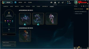 conta lol com 101 skins, prata 3 - League of Legends