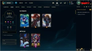 conta lol com 101 skins, prata 3 - League of Legends