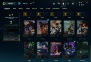 Esmerlada 3 com 35 Champs e 13 Skins ( MAIN ADC ) - League of Legends LOL