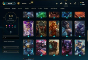 Conta prata 3 com 70 Champs e 40 Skins ( MAIN SUP ) - League of Legends LOL