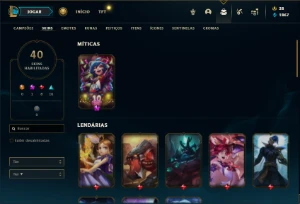 Conta prata 3 com 70 Champs e 40 Skins ( MAIN SUP ) - League of Legends LOL