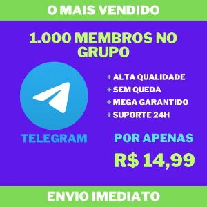 1.000 Membros no Grupo/Canal no Telegram