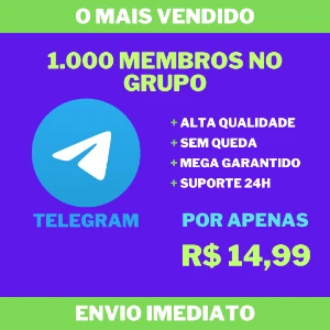 1.000 Membros no Grupo/Canal no Telegram - Redes Sociais