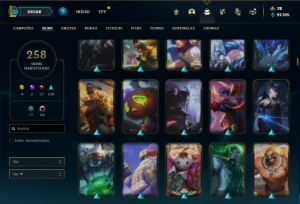 Conta prata 3 com 150 Champs e 258 Skins (1.2kk de Diana) - League of Legends LOL