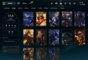 Conta prata 3 com 150 Champs e 258 Skins (1.2kk de Diana) - League of Legends LOL