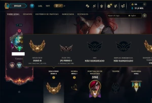 Ouro 2 com TODOS os Champs e 60 Skins ( MID / JG  / TOP ) - League of Legends LOL