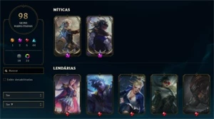 conta D4, 60% WR / com skin prestigio e mmr buffado - League of Legends LOL