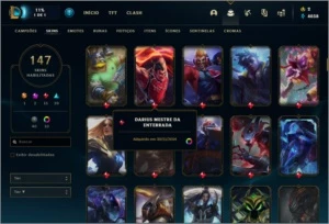 Conta LOL Smurf Unranked Diamond Season 9 147 Skins - League of Legends