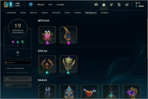Conta LOL Smurf Unranked Diamond Season 9 147 Skins - League of Legends