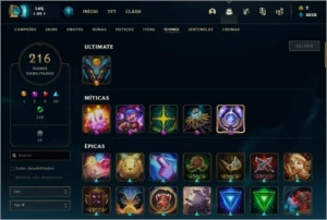 Conta LOL Smurf Unranked Diamond Season 9 147 Skins - League of Legends