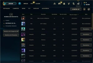 Conta ouro 4 com 23 Champs e 2 Skins + 11 Fragmentos - League of Legends LOL