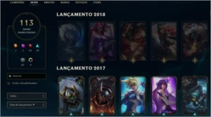 Conta LOL 113 skins + 131 champ + 3 vitory skins (s4,s5,s6) - League of Legends