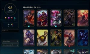 Conta LoL lvl 400+, 98 skins,  com o beta card do valorant - League of Legends