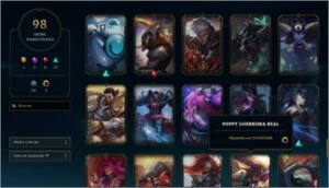Conta LoL lvl 400+, 98 skins,  com o beta card do valorant - League of Legends