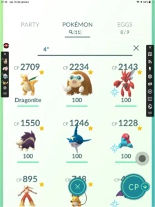 conta de Pokémon goncom 36 lendário, 17 shiny e 11 100%