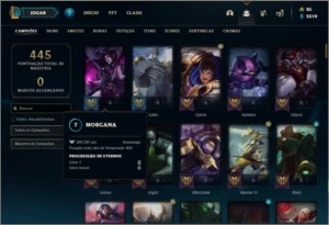Conta bronze 1 com 127 champs e 76 skins - League of Legends LOL