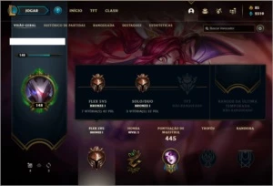 Conta bronze 1 com 127 champs e 76 skins - League of Legends LOL