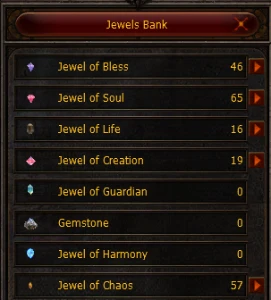 PACK completo de joias MU dream  RAMPAGE X 20 - MU Online