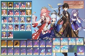 Ayaka, Zhongli, Yae Miko , Keqing + 2 Cortadoras, 1 Túmulo - Genshin Impact