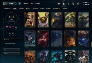 Conta prata 2 com 105 Champs e 104 Skins + 2 Prestigios - League of Legends LOL