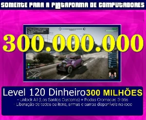 Gta V Online Pc - Dinheiro E Level $300milhões