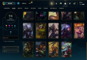 Conta Unranked com 65 Champs e 24 Skins - League of Legends LOL