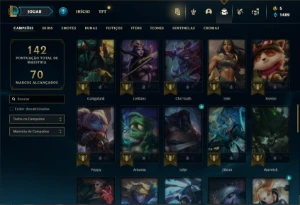 Conta Unranked com 65 Champs e 24 Skins - League of Legends LOL