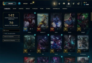 Conta Unranked com 65 Champs e 24 Skins - League of Legends LOL