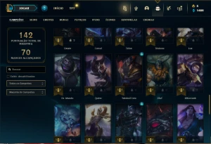 Conta Unranked com 65 Champs e 24 Skins - League of Legends LOL